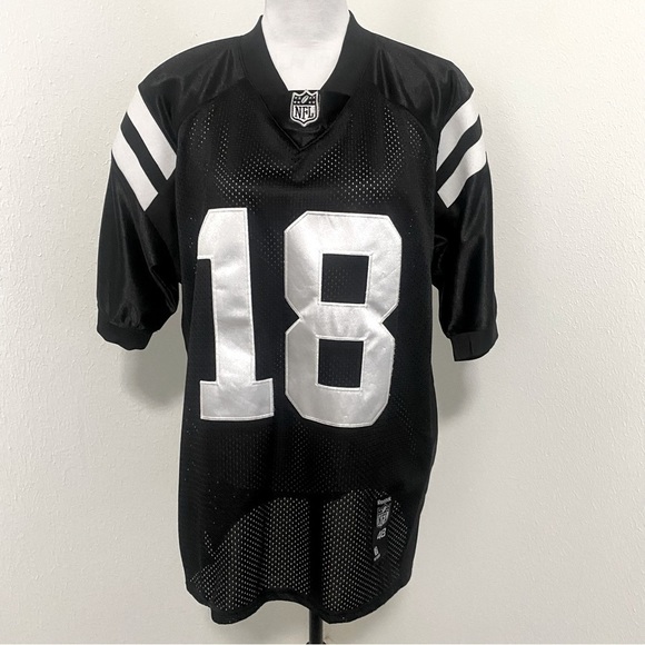 Reebok NFL On Field #18 Peyton Manning Football Jersey Size 48 Black Large EUC - Picture 1 of 10